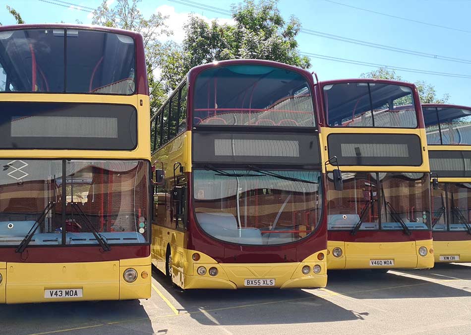Andrews Coaches vehicles from the Leicester fleet